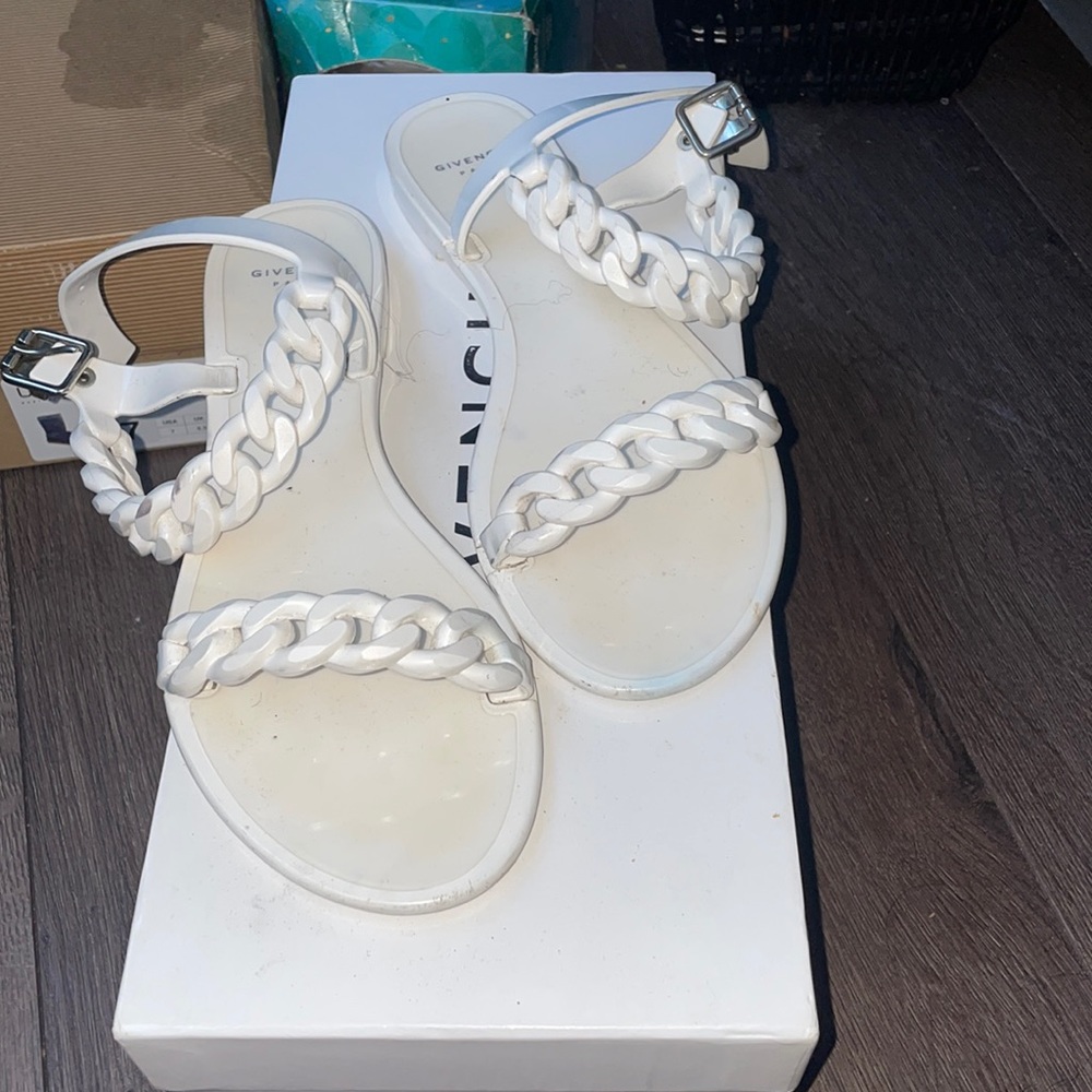 White Givenchy Jelly Sandals